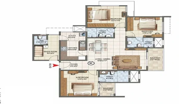 Featured Image of Auro Panorama 3 BHK Floor Plan