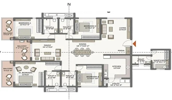 Featured Image of Auro Panorama 4 BHK Floor Plan